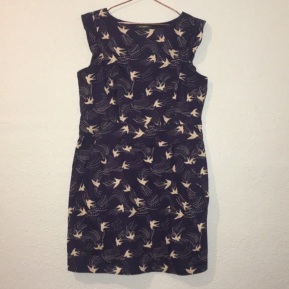 Modcloth Dresses & Skirts - Emily and Fin XL swallow bird print dress